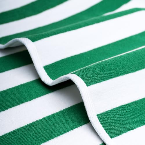 American Soft Linen Cabana Striped Beach Towels, 30x60 inch 4 Piece Oversize Pool Towels, Quick Drying Sand Free Swim Towels, Moss Green - color: Green
