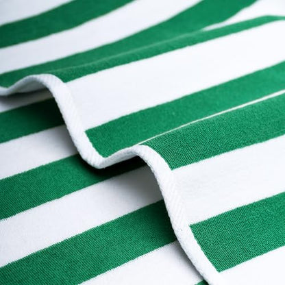American Soft Linen Cabana Striped Beach Towels, 30x60 inch 4 Piece Oversize Pool Towels, Quick Drying Sand Free Swim Towels, Moss Green - color: Green