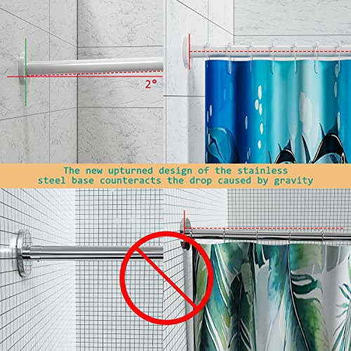 U Shaped Shower Curtain Rod (Both sides: 31.5"-47",Middle: 34.7"-43") Adjustable True 304 Stainless Bathroom Bathtub Shower Curtain Rod Rack White - color: U Shaped White, Length on both sides: 31.5"-47",Middle width:34.7"-43", size: U Shaped