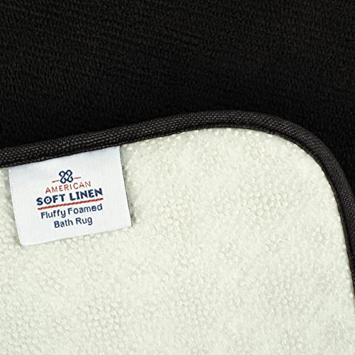 American Soft Linen 21x32 Fluffy Foamed Slip Reducer Bath Rug, Machine Washable Area Bath Mat Rugs for Bathroom, Black - color: Black, style: 21x32" Fluffy Foamed Bath Mat