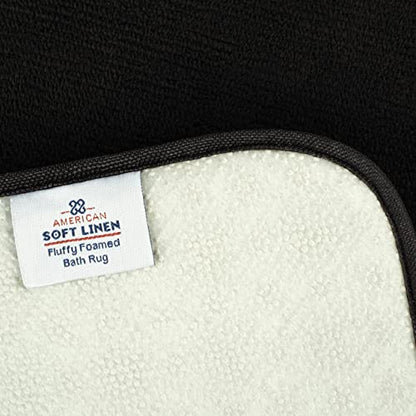 American Soft Linen 21x32 Fluffy Foamed Slip Reducer Bath Rug, Machine Washable Area Bath Mat Rugs for Bathroom, Black - color: Black, style: 21x32" Fluffy Foamed Bath Mat