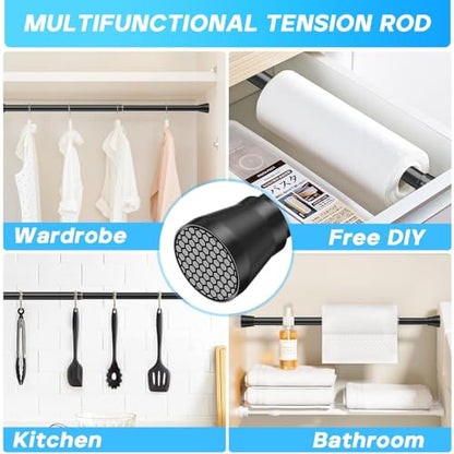 Small Tension Rod Black Spring Curtain Rod No Drilling Spring Tension Rods 1pack Adjustable Curtain Rod Tension for Bookshelf Diy Projects Kitchen, Cupboard,Tension Rod 16 to 26 Inch - color: Black, size: 16-26 inch 1pcs