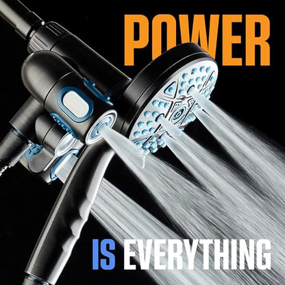 AquaCare Polaris 208-mode High Pressure Shower Head Combo with Hydro Arms | Luxury 3-way 14-zone System with 370 Stay-clean Power Jets, Handheld Magnetic Docking & 6 ft. Stainless Steel Hose / Bronze - color: Oil Rubbed Bronze
