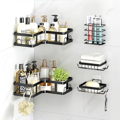 14 Pack Heavy Duty Shower Caddy Adhesive Replacement, 55 LB Hold | Up to 55 LB hold; Waterproof Shower Shelf Adhesive in 3 Hook Styles for Caddies, Shelves, Soap Holders and Racks. - color: Clear 1+2+3 hooks-14 Pack