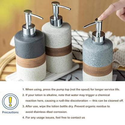 Ceramic Hand Soap Dispenser for Kitchen and Bathroom, Pump Bottle | Refillable Shampoo and Conditioner Dispenser | Lotion and Body Wash Dispenser with Stainless Steel Pump, Funnel, 12OZ White - color: White and White, size: 1xSoap Dispenser