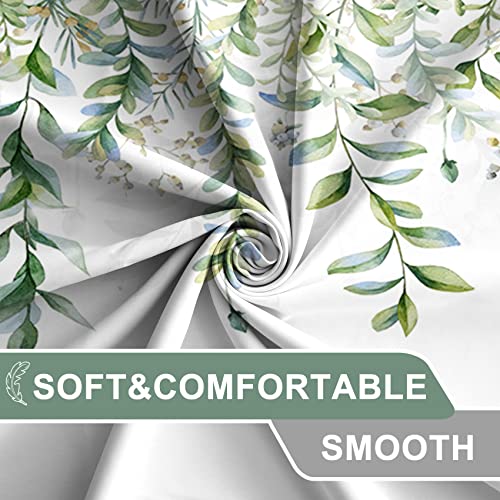 AWERT Green Mixed Light Blue Plant Stall Shower Curtain with 6 Hooks Sage Green Shower Curtain for Bathroom Waterproof Fabric 36x72 inch - color: Green and Light Blue, size: 36"W x 72"L (Pack of 1)