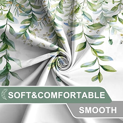 AWERT Green Mixed Light Blue Plant Stall Shower Curtain with 6 Hooks Sage Green Shower Curtain for Bathroom Waterproof Fabric 36x72 inch - color: Green and Light Blue, size: 36"W x 72"L (Pack of 1)