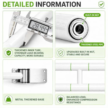 30-Inch Flip-Up Toilet & Shower Standing Assist Grab Bar for Seniors | Toilet Safety Rails, Foldable Grab Bar, Wall Mounted Handle for Elderly & Handicap, disabled aid, nonslip grip, well price