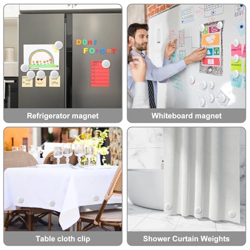 12 PCS Shower Curtain Weights Magnetic Curtain Magnets | Heavy Duty Shower Curtain Weights Help Keep Curtain Liners in Place, Also Suitable for Drapery, Flags and Tablecloths