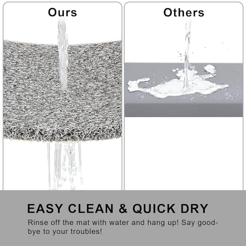 Nonslip Bathtub Mat, Anti Slip Bath Mat 0.6" Extra Thick, Quick Dry Bath Tub Anti Slip Shower Mat, Loofah Non-Slip Bath Mat for Tub Bathroom Pool Kitchen Entryway Home Hotel(Grey 16x39) - color: Grey, size: 16" x 39" (Rectangular)