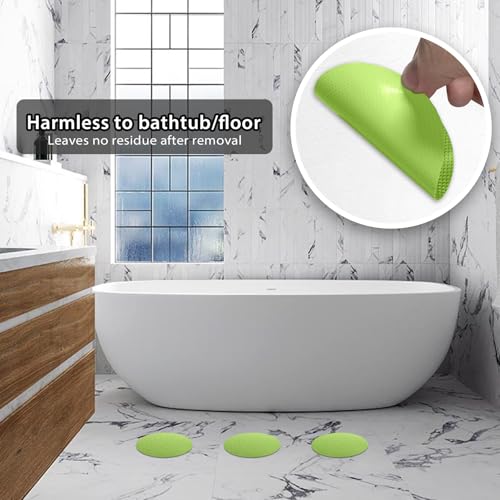 24 PCS Green Round Shape Bathtub Non Slip Stickers | Adhesive Decals, Anti Slip for Shower, For Floor Bathroom Stairs Ladders, Includes Scraper - color: Green