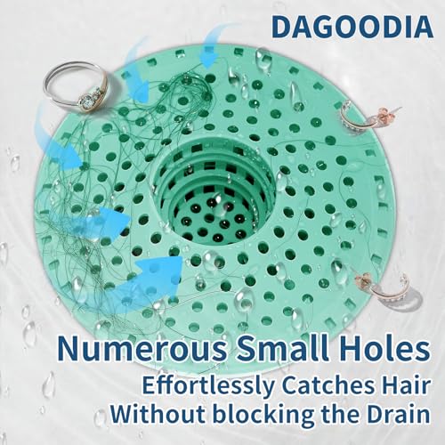 3Pcs Silicone Hair Catcher Shower Drain for Bathtub & Sink Trap/Strainer | 3 Pack Anti-Clog Collapsible Tub Protector Cover, Pet Hair Stopper fit 1 1/2" to 1 5/8'' Bathroom, Shower Stall & Sink Drains - color: Aqua