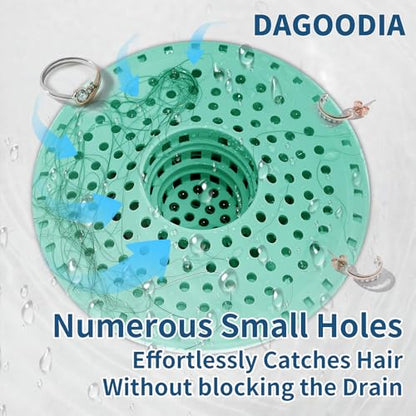 3Pcs Silicone Hair Catcher Shower Drain for Bathtub & Sink Trap/Strainer | 3 Pack Anti-Clog Collapsible Tub Protector Cover, Pet Hair Stopper fit 1 1/2" to 1 5/8'' Bathroom, Shower Stall & Sink Drains - color: Aqua
