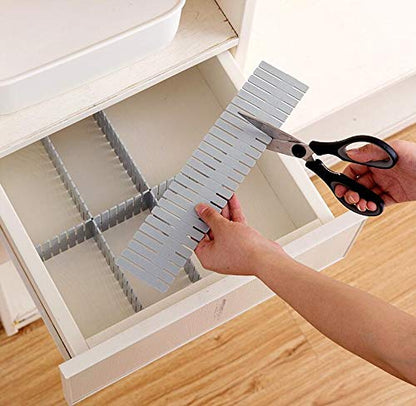 8pcs DIY Plastic Drawer Organizer Adjustable Drawer Dividers for Home Tidy Closet, Socks, Underwear, Office School Supplies, Kitchen Utensil Tools (Grey) - color: Gray