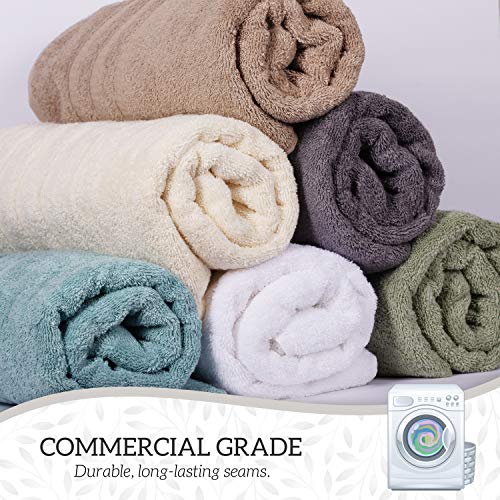 Luxury 8 Piece Cotton Towel Set - Soft Absorbent Bath Towels, Hand Towels & Washcloths for Bathroom - Plush Hotel Quality 100% Cotton, Extra Large Bath Towels (Green)