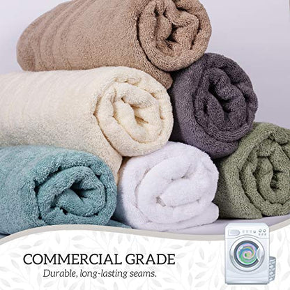 Luxury 8 Piece Cotton Towel Set - Soft Absorbent Bath Towels, Hand Towels & Washcloths for Bathroom - Plush Hotel Quality 100% Cotton, Extra Large Bath Towels (Green)
