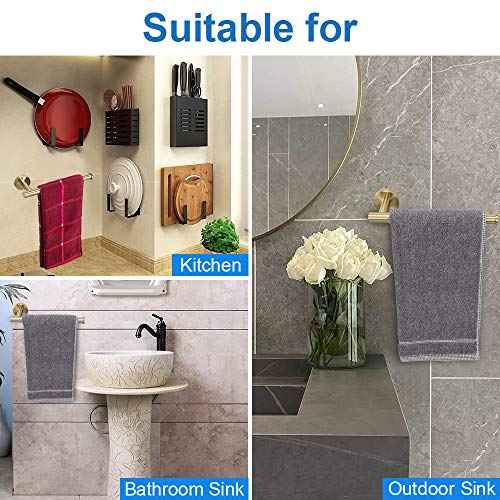 TocTen Hand Towel Holder/Towel Ring - Thicken SUS304 Stainless Steel Bathroom Hand Towel Bar, 9Inch Heavy Duty Wall Mounted Towel Rack Hanger (Brushed Gold) - color: Gold, size: 9 In-Round