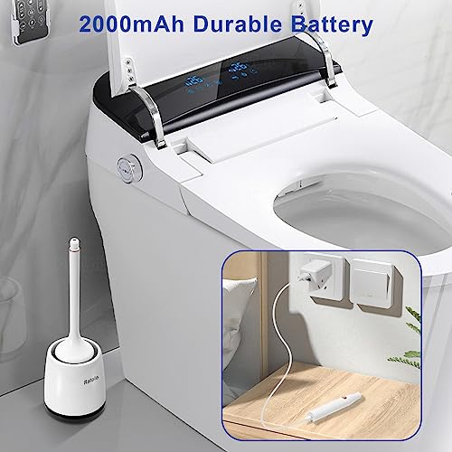 Electric Toilet Bowl Brush,Silicone Toilet Brush,Toilet Bowl Brush and Holder Set with Ventilated Holder,Toilet Brush, Floor Standing, Wall Mounted Without Drilling，Rechargeable 2packs - size: 2packs
