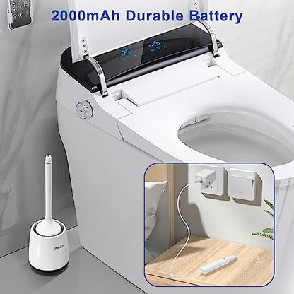 Electric Toilet Bowl Brush,Silicone Toilet Brush,Toilet Bowl Brush and Holder Set with Ventilated Holder,Toilet Brush, Floor Standing, Wall Mounted Without Drilling，Rechargeable 2packs - size: 2packs