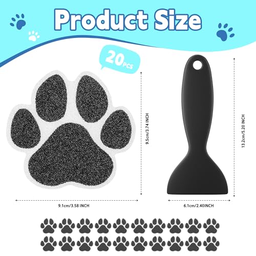 Secopad Non-Slip Bathtub Stickers, 20 PCS Large Safety Bathroom Tubs Showers Treads Adhesive Decals with Premium Scraper (Black) - color: Black