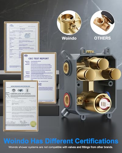 Shower System with Pressure Balance Valve, 12" Ceiling Mount Shower Faucet Set with 2 Rain Shower Head And Multi-function Handheld Head Push Button Diverter Pressure Balancing Valve Kit, Brushed Gold - color: Brushed Gold, style: 12"-Square-01
