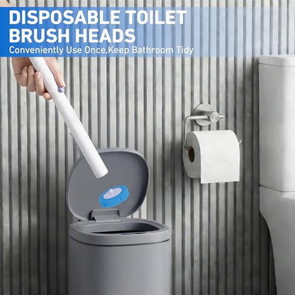 Disposable Toilet Brush 2 Pack- Each Toilet Bowl Brush with 8PCS Refills - size: 2 Brush+ 16 Refills