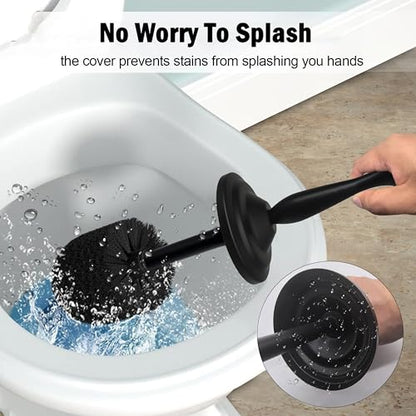 Matte BlackToilet Bowl Brush with Holder, Durable Bathroom Cleaning Tool, Modern Design for Easy Toilet Maintenance, Bathroom Cleaner Brush for Efficient Cleaning and Hygiene - color: Matte Black 2