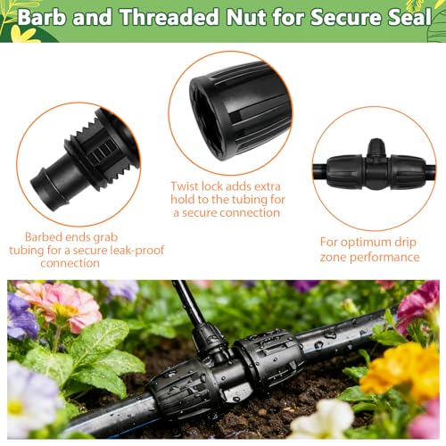 13 pack 1/2 Inch To 1/4 Inch Drip Irrigation Fittings, 1/2" (1/2" ID x 0.65" OD) to 1/4" Drip Line Reducing Tee 1/2" x 1/4" 3 Way Splitter Connectors for Garden Irrigation System - size: 1/2" x 1/4" 3 Way Splitter
