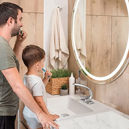 Brushed Nickel Bathroom Faucet,Modern Single Hole Bathroom Faucet,High Arc Brass Bathroom Sink Faucet with 1 Hole 3 Hole Mount 6-Inch 10-Inch Deckplate,Pop Up Overflow Drain Assembly Included - color: Brushed Nickel, style: With Drain