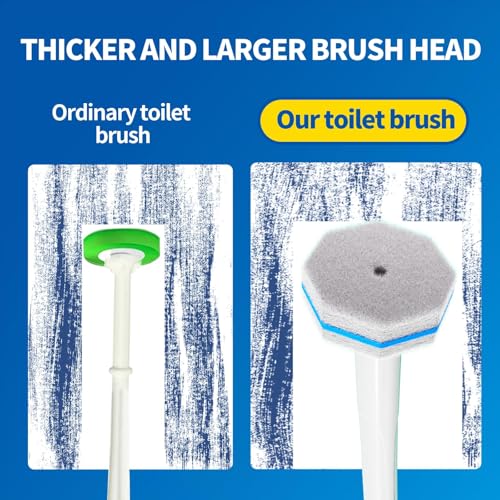 Disposable Toilet Brush Cleaning System with 50pcs Refills Pads Replacement Heads, Toilet Cleaning Stick, Wall Mounted Wand Kit Bathroom Maintenance, Toilet Bowl Cleaner Brush Holder and Set - style: Toilet brush + 50 refills