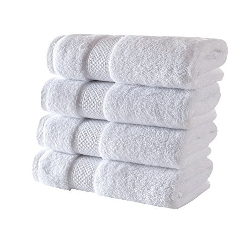 BAGNO MILANO Turkish Towels Hotel-Spa Towel Set, 100% Turkish Cotton | Ultra Soft Plush Absorbent Towels Set (White, Bath Towel Set of 2) - color: White, size: Bath Towel Set of 2