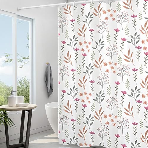 Plastic Shower Liner - Premium EVA 6G Thickened Shower Curtain Liner with Rustproof Grommets and 3 Weighted Magnets, Waterproof Shower Curtain for Bathroom(Bouquet, 72”*72”) - color: Bouquet, size: 72”*72”