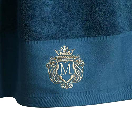 Luxury Bathroom Super Soft and Highly Absorbent Premium 100% Cotton Bath Towel Set for Gifts (Blue-M) - color: Blue-m