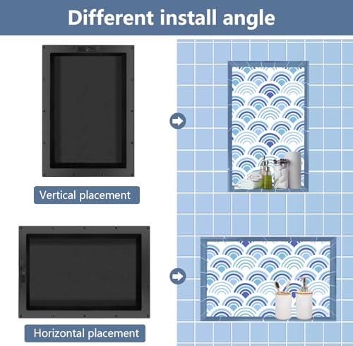 Ready Tile Shower Niche Shelf 17"X25"X4"（Inside 14"X22"） - - Water and Leak Proof Large Wall Niche Insert