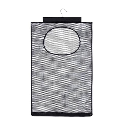 Hanging Mesh Laundry Hamper – Large 30in x 19in Clothes Bag for Easy Storage, Black – Convenient for Bathroom, Closet & Behind the Door Use