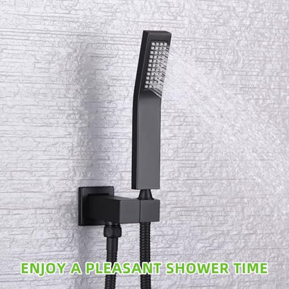 Angle Simple Wall Union with Hand Shower Holder, Male 1/2" IPS, Matte Black | Brass Wall Mount Supply Elbow with Adjustable Shower Wand Bracket, Shower Elbow with Male Water Outlet, Hose Connector - color: Matte Black