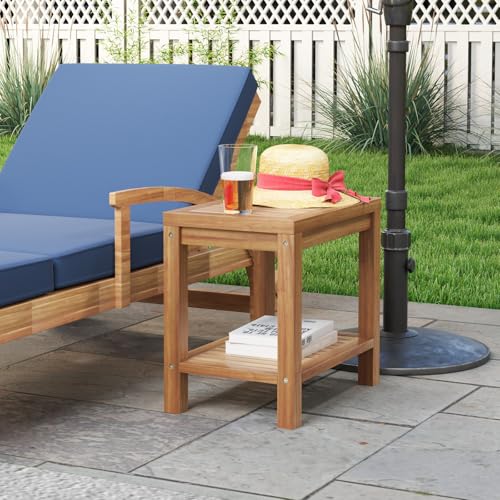 Giantex Teak Shower Bench with Shelf, 19 Inch Shower Stool with Slatted Seat for Elderly Seniors, Waterproof Bathroom Spa Bathing Seat Foot Rest Entryway Bench for Indoor and Outdoor Use - size: 19" x 12.5" x 18"