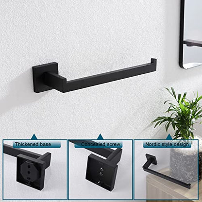 KOKOSIRI Black Towel Ring Hand Towel Racks Rods Bathroom Towel Rails Kitchen Hardware Stylish Stainless Steel, Wall Mount, B3003BK - color: Matte Black