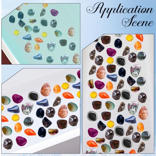 3 Pages Non Slip Bathtub Stickers Bulk Sea Shell Bath Tub Non Slip Stickers with Scraper Plastic Adhesive Ocean Animal Conch Slippery Floor Decal for Shower and Bath Tub Home Decorations - style: Marine Animal 2