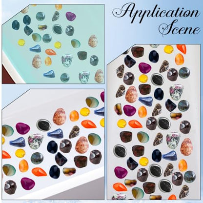 3 Pages Non Slip Bathtub Stickers Bulk Sea Shell Bath Tub Non Slip Stickers with Scraper Plastic Adhesive Ocean Animal Conch Slippery Floor Decal for Shower and Bath Tub Home Decorations - style: Marine Animal 2