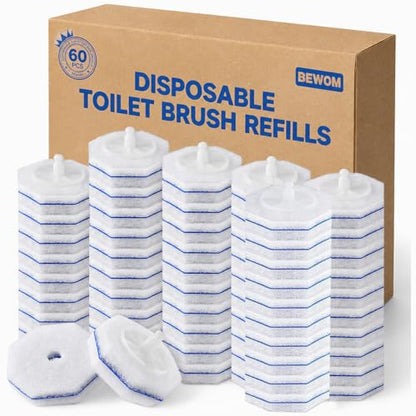 60 Count Toilet Bowl Cleaner Wand Refills Compatible with CLOROX, Disposable Toilet Brush Refills, Replacement Brush Heads for Cleaning System - size: 60 Count (Pack of 1)