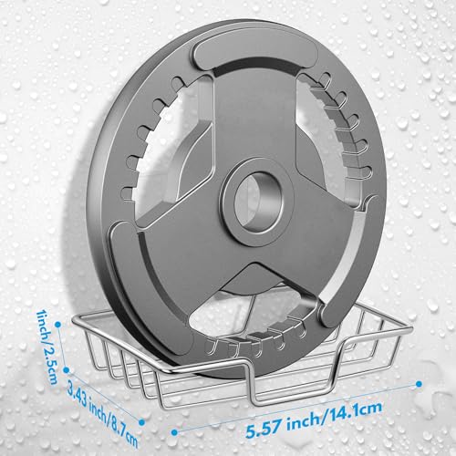 Rainspire Soap Dish Holder, No Drilling, 304 Rustproof Stainless Steel, Wall Mounted Soap Holder Soap Tray Bar Soap Sponge Holder for Bathroom & Kitchen, Square (Silver) - color: Silver