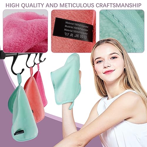 VIVOTE Microfiber Face Cloth Quick Drying Flannel Makeup Remover Pads 6pcs | 20cmx20cm Multi-color Ultra Soft & Reusable Wash Cloth for Face