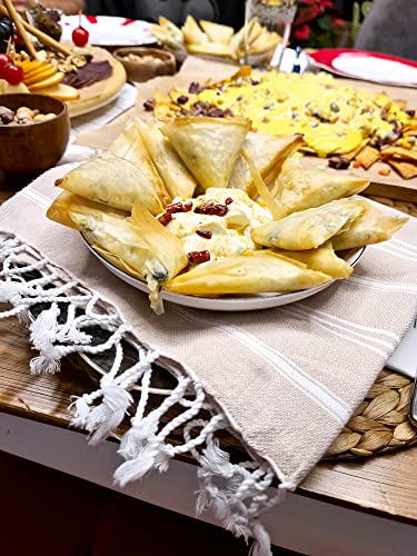 Cacala 100% Turkish Cotton Kitchen Tea Towels, Highly Absorbent Luxury Soft Quick Drying Dish Towel with Hanging Loop for Gym, Yoga, Bath, Sports, Cleaning and Kitchen (23 x 36), Beige - color: Beige