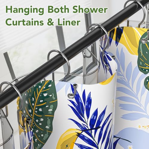 Shower Curtain Hooks, Simple Shower Curtain Rings, Sturdy Shower Curtain Hangers, Double Hook Shower Curtain Hooks, Smooth Gliding Metal Shower Hooks for Shower Curtain (Chrome, 24 Pack) - color: Chrome, size: 24 Pack
