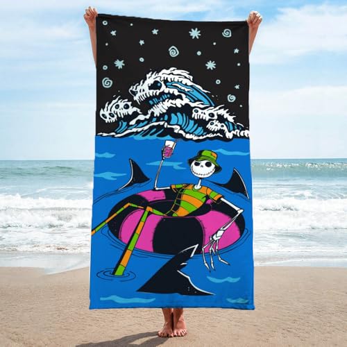 Jay Franco Disney Nightmare Before Christmas Bath Pool Beach Towel - Kids Super Soft & Absorbent 100% Cotton Towel with Jack Skellington, Measures 28 x 58 - color: Multi - Nightmare Before Christmas