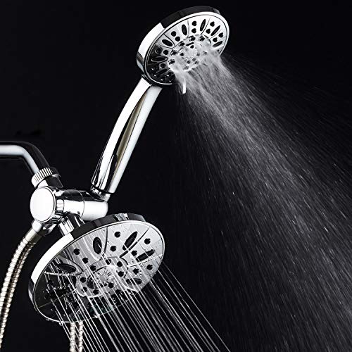 AquaDance 6" Premium High Pressure 3-way Rainfall Shower Combo Combines the Best of Both Worlds - Enjoy Luxurious Rain Showerhead and 6-setting Hand Held Shower Separately or Together! - color: Chrome