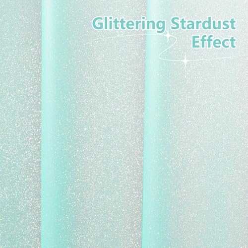 Seenus Teal Glitter PEVA Shower Stall Curtain 54 x 72 inch, Waterproof Plastic Sparkle Shower Curtain Liner with 3 Large Magnets, Dreamy Shimmery Narrow Bathroom Shower Curtain Aqua Green - color: Glitter Teal, size: 54"W x 72"L (Pack of 1)