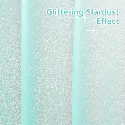 Seenus Teal Glitter PEVA Shower Stall Curtain 54 x 72 inch, Waterproof Plastic Sparkle Shower Curtain Liner with 3 Large Magnets, Dreamy Shimmery Narrow Bathroom Shower Curtain Aqua Green - color: Glitter Teal, size: 54"W x 72"L (Pack of 1)