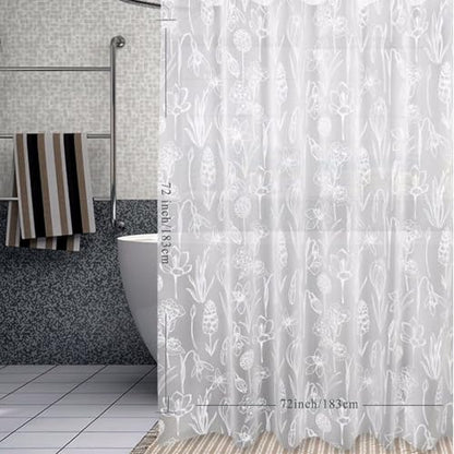 Shower Curtain Liner, 100% Waterproof Peva Shower Curtains with 3 Duty Heavy Bottom Magnets and 12 Rust Proof Grommets, 72x72 Weighted Shower Liner for Shower Stall, Bathtubs - color: Frosted Plant